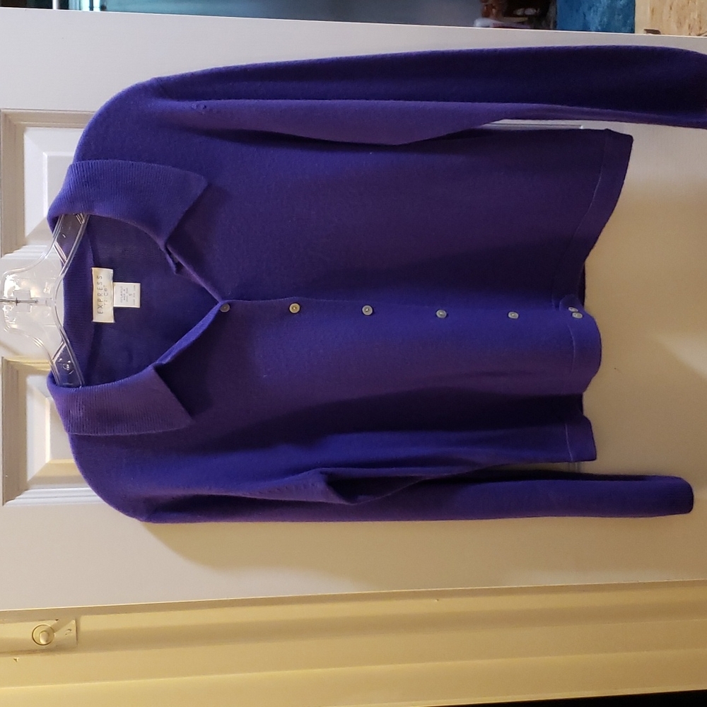 Express Tricot Purple button down Sweater,  size small